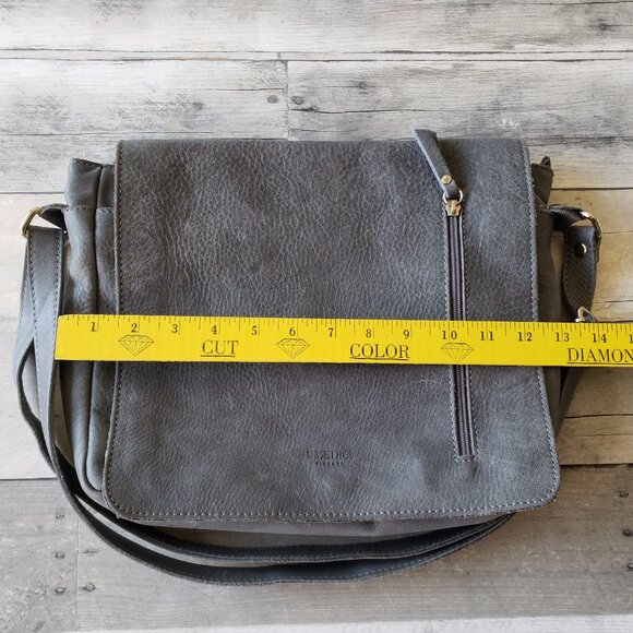 I Medici Firenze Genuine Leather Ash Blue Messenger Bag Crossbody Made In Italy - Picture 7 of 14